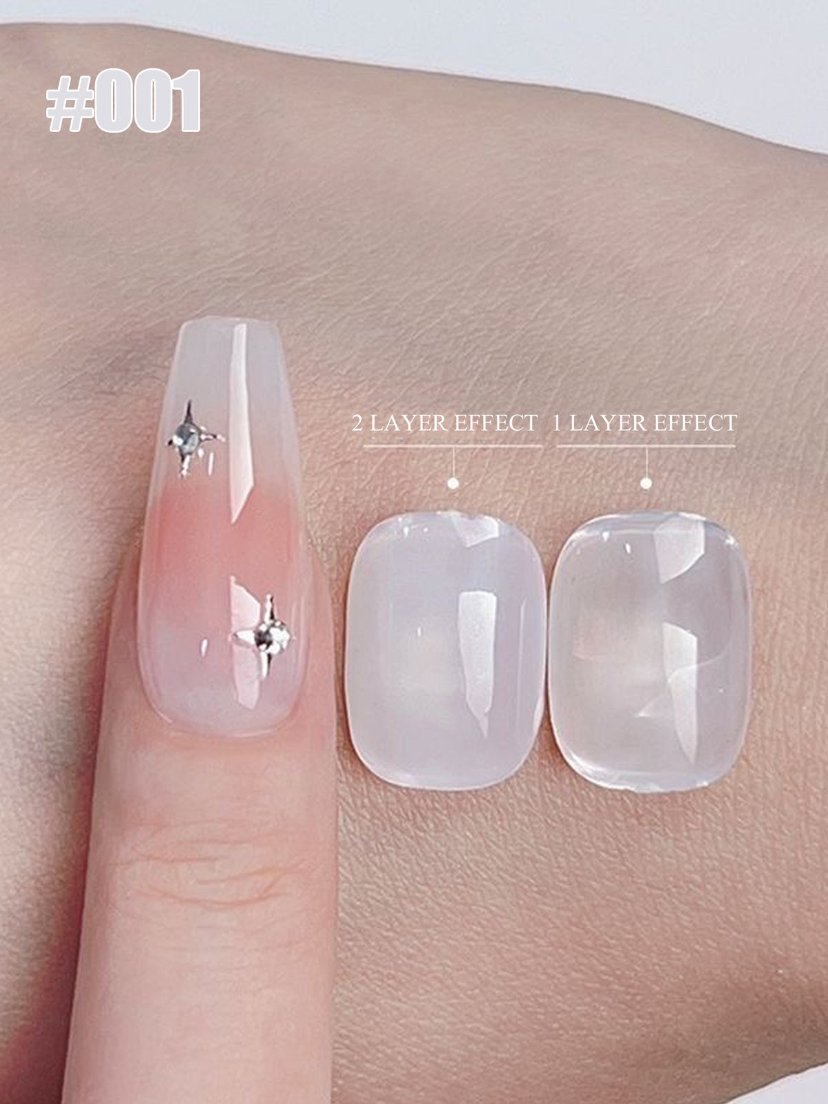 YICKYUE  -  1-8pcs Jade Milk Sheer Gel Polish - Crystal Translucent Nail Art Supplies for Nude Glossy Manicure & DIY