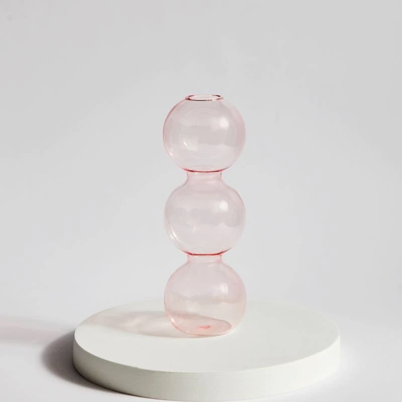 YICKYUE   -  Retro Glass Spherical Colorful Vase