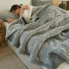 Yickyue High End Warm Blankets for Beds, Thickened Sleeping Blanket, Soft, Warmth, Weighted, 3 Ply, Autumn, Winter