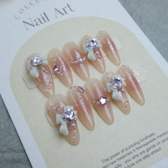 Diamond Butterfly Handmade Press On Nails