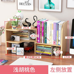 Yickyue Simple Office White Bookshelf Desk Top Student Dormitory Pink Desk Storage Shelfwood Household Combination Small Booksheif