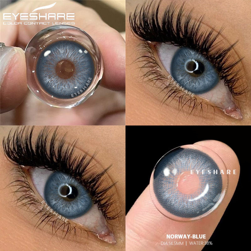 YICKYUE  -  1Pair Colored Contact Lenses for Eyes Gray Pupis Blue Lens Green Eye Lenses Yearly Fashion Lenses Cosmetic Eye Contacts