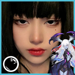 YICKYUE  2pcs Colored Contact Lenses Cosplay Crazy White Contact Lenses Black Anime Eye Lenses Halloween Beauty Makeup Lenses