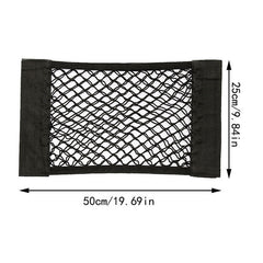 Car Back Rear Trunk Seat Storage Bag Auto Accessories Organizer Double-deck Elastic String Net Magic Sticker Pocket Bag Mesh