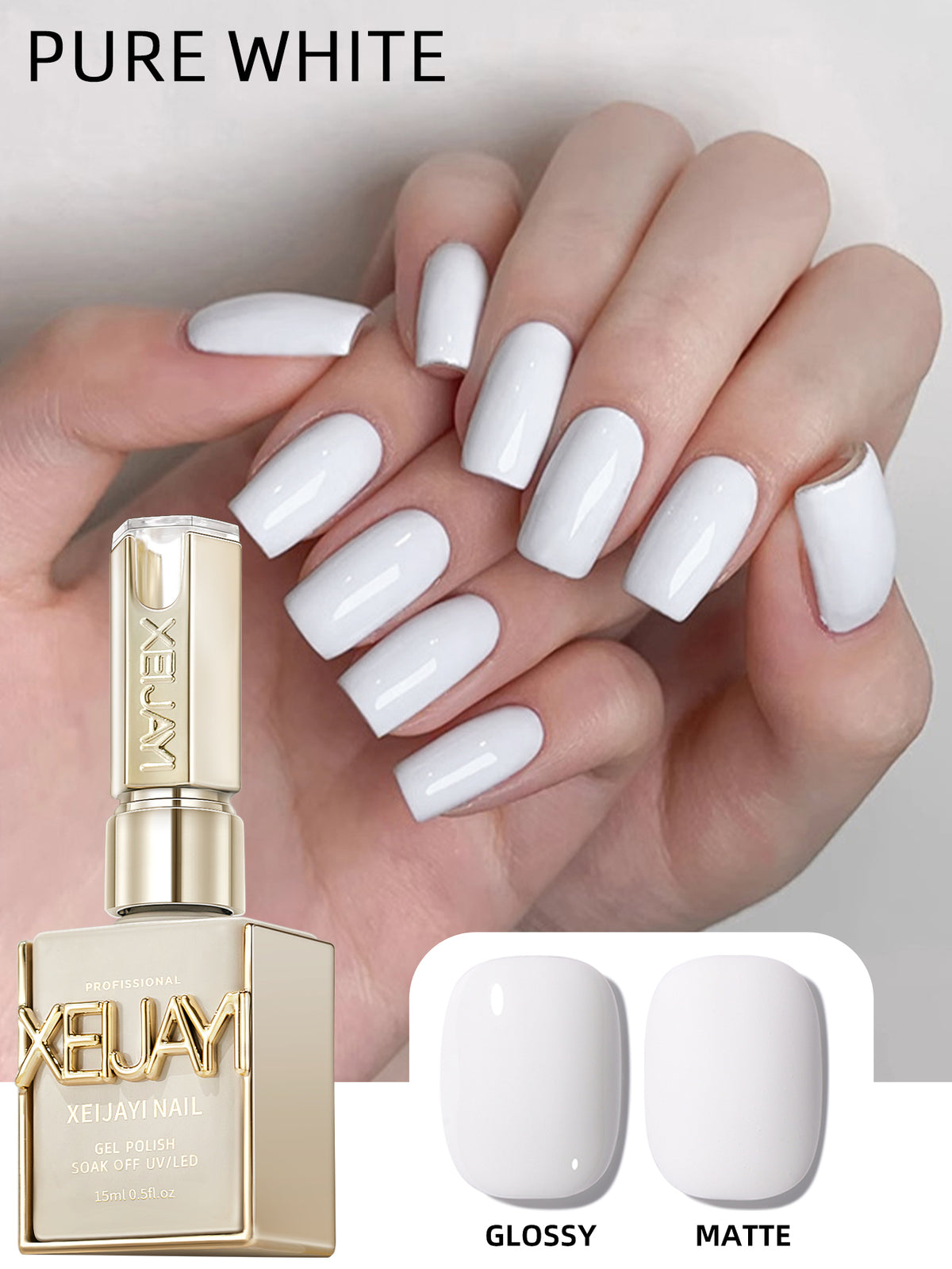 YICKYUE  -  15ml Black And White Gel Nail Polish Starter Pure Soak Off No Wipe Nail Gel Polish Suitable For All Seasons, 4 Colors For Choose