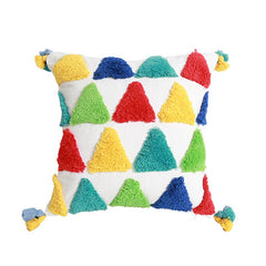 Yickyue New Nordic Throw Tufted Pillow Case Hand embroidery rainbow Office Sofa Car Cushion Cover retro fall decorations pillows cover