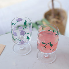 Summer Romance New Iris Language Sparkling Wine Glass Girl Heart High Borosilicate Glass Water Cup Goblet Coffee Milk Cup