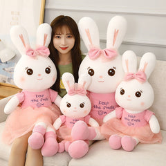 1pc 50-110CM Kawaii Long Ear Rabbit Plush Toys Lovely Soft Rabbit Wear Veil Skirt Pillow Stuffed Dolls for Kids Girls Xmas Gift