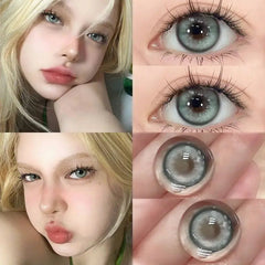 YICKYUE  -  1Pair New Colored Contact Lenses Cosmetics For Eyes Natural Prescription Myopia Lenses Blue Beauty Pupil Free Shipping