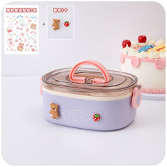 Kawaii Lunch Box for Girls Portable School Kids Plastic Picnic Bento Box Microwave Food Box with Lid Fruit Storage Container