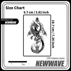 YICKYUE  -  Dark Dragon Herbal Juice Tattoo Stickers European American Style Fake Tatto Temporary Tattoos Arm Waterproof Hip Hop Charm Punk