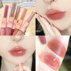 Yickyue Double-headed Lip Glaze Glossy matte lipstic Gloss Non-fading Lipstick Matte Mirror Lipstick Students Lip Makeup Girls Cosmetics