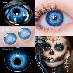 YICKYUE  -  1Pair Anime Color Contact Lenses for Eyes Yearly Red Lenses Black White Lenses Halloween Eye Lens Cosplay Eye Contacts