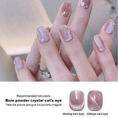 Yickyue 10ML Ice Shiny Cat Eye Nail Polish Rainbow Transparent Cat Eye Magnetic Gel Nail Polish DIY Semi Permanent Salon Varnish Gel