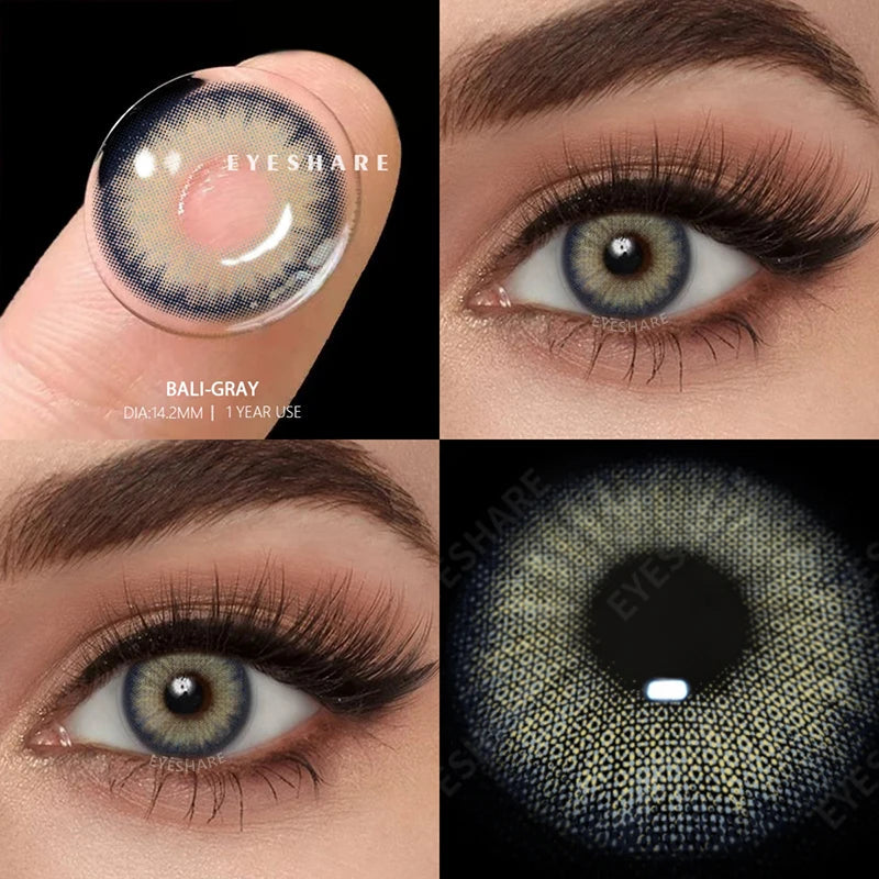 YICKYUE  -  1Pair Color Contact Lenses for Eyes Blue Color Lenses Natural Gray Pupils for Eyes Green Lenses Brown Contacts Yearly Lens
