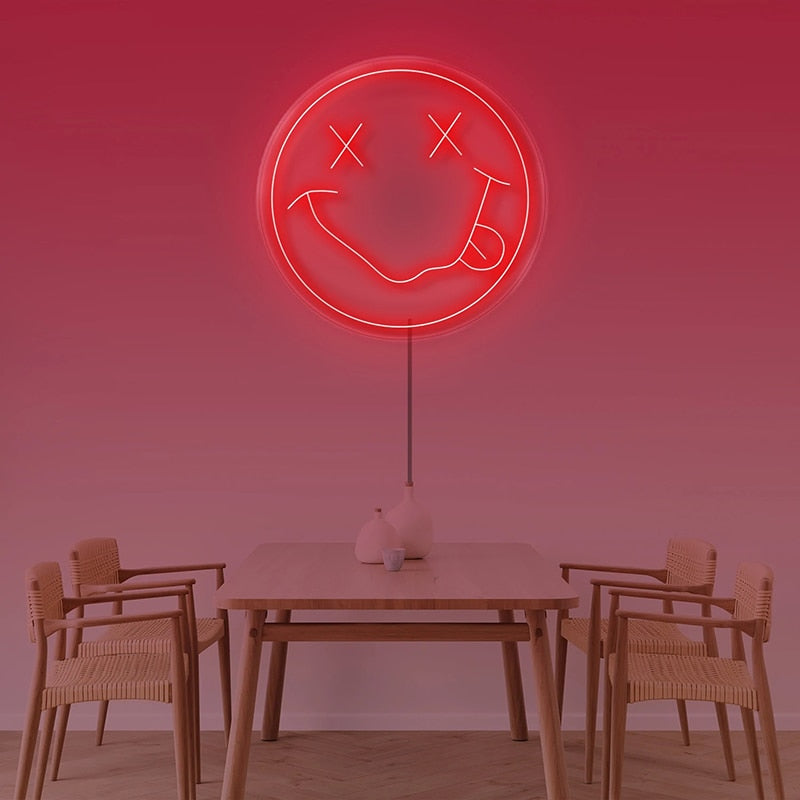 35cm Led Neon Sign Light Transparent Flex USB Powered Wall Hanging Bedroom Decor for Kid Smile Night Light Sign Gift for Wife