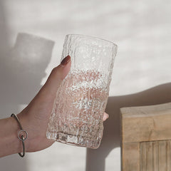 Japanese Bark Pattern Glass, Family Water Cup, Simple and Fresh, Lovely Girl, Milk Cup, Coffee Cup, Beer Cup
