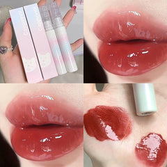 Yickyue Bubble Mirror Water Lip Gloss Waterproof Lasting Transparent Glass Lip Glaze Moisturizing Color Rendering Lipsticks Lips Makeup