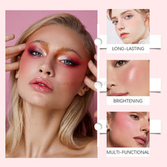 YICKYUE  -  Liquid Blush Cheek Tint Matte Blusher Moisturizing High Pigment Natural Long Lasting Face Highlighter Multi-purpose Stick Makeup