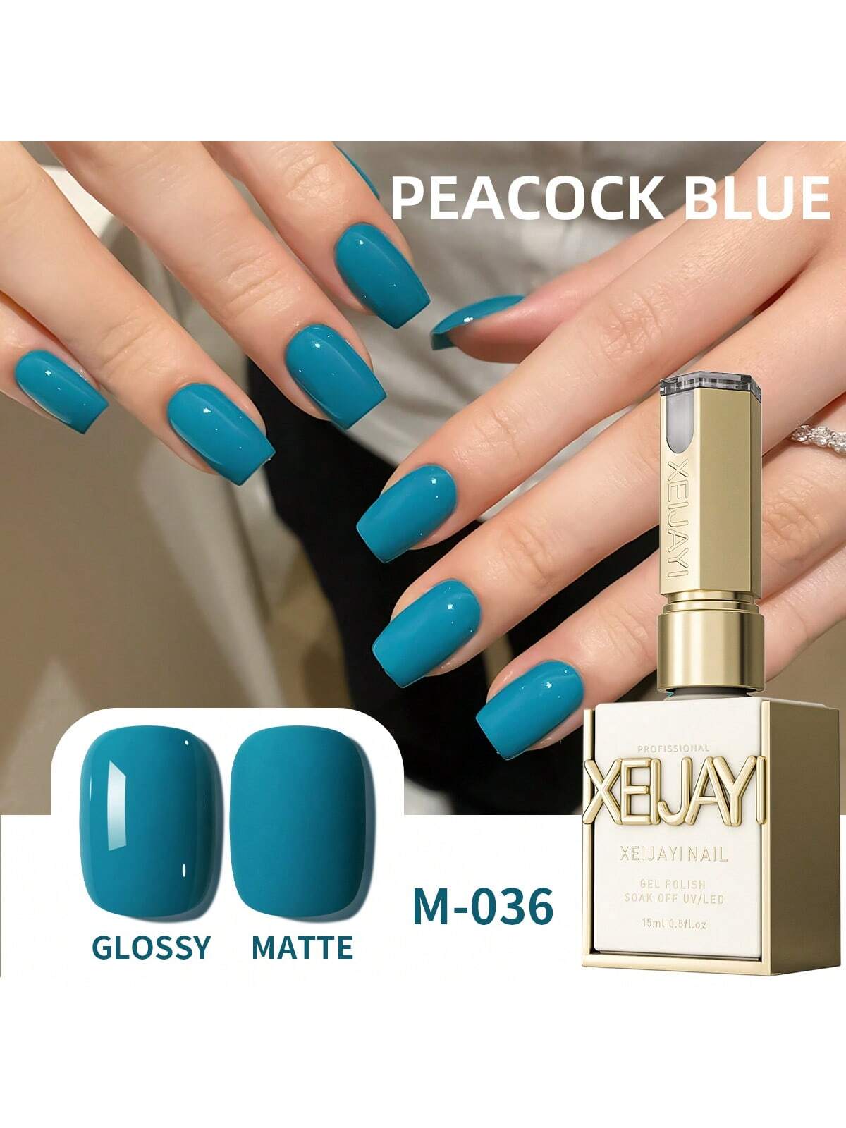 YICKYUE  -  Japanese Spring-Summer Peacock Blue Gel - Skin-Brightening, Home & Salon Use Nail Polish