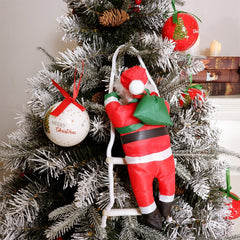 Yickyue Christmas Pendant Santa Claus Hanging Doll Ladder Rope Climbing New Year Tree Decoration Christmas Tree Hanging Decor