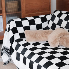 Sofa Blanket Checkerboard Grid Sofa Towel Full Cover Sofa Blanket Bed Bed Blanket  Alice Fabric Knitted Throw Plaid Sofa