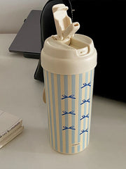 YICKYUE  -  480ml Thermal Insulated Cup Large Capacity Portable Straw Ceramic Inner Liner High Aesthetic Value Women's Coffee Tea