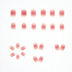 24Pcs Pink French Tips False Nails Fake Nails Full Cover Artificial Nails Press On Nails With Wearing Tools