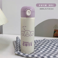 Cute Japanese Cartoon Bomb Buckle Thermos Mug Ladies 304 Stainless Steel Student Water Cup Portable Compact High-value Mug