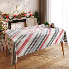 Yickyue Christmas Linen Tablecloth Fashion Light Luxury Rectangular Tablecloth Suitable for Dinner Party Holiday Wedding Decoration