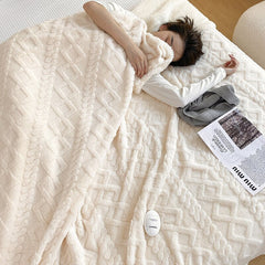 Yickyue Spring Winter Warm Blanket Imitation Wool Thicken Flannel Blankets for Bed Sofa Soft Skin Friendly Warmth Comforter Washable