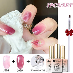 YICKYUE  -  15ml Clear Watercolor Gel Polish Set Semi Permanent Nail Art Gel Varnish UV LED Soak Off Spreading Effect Autumn Winter