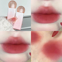YICKYUE  -  Matte Velvet Lip Glaze Summer Lovely Lip Mud Matte Lipstick Pink Red Lip Gloss Tint Waterproof Non-Stick Cup Korean Cosmetic New