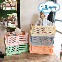 W&G Ins Kawaii Desktop Folding Storage Basket Sundry Toys Snack Box Dormitory Artifact Storage Basket 2021 New