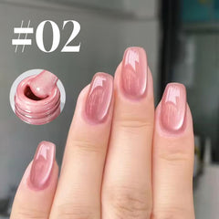 YICKYUE  -  10ml Pink Glass Bead Cat Magnetic Gel Nail Polish Spring Moonlight Jelly Crystal Semi Permanent Soak Off Manicure