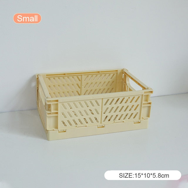 W&G Ins Kawaii Desktop Folding Storage Basket Sundry Toys Snack Box Dormitory Artifact Storage Basket 2021 New
