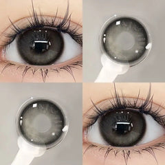 YICKYUE  -  1 Pair High Quality Gray Eye Color Contact Lenses Eyes with Diopter Myopia Eyes Contacts Lens Beauty Pupil Fast Shipping