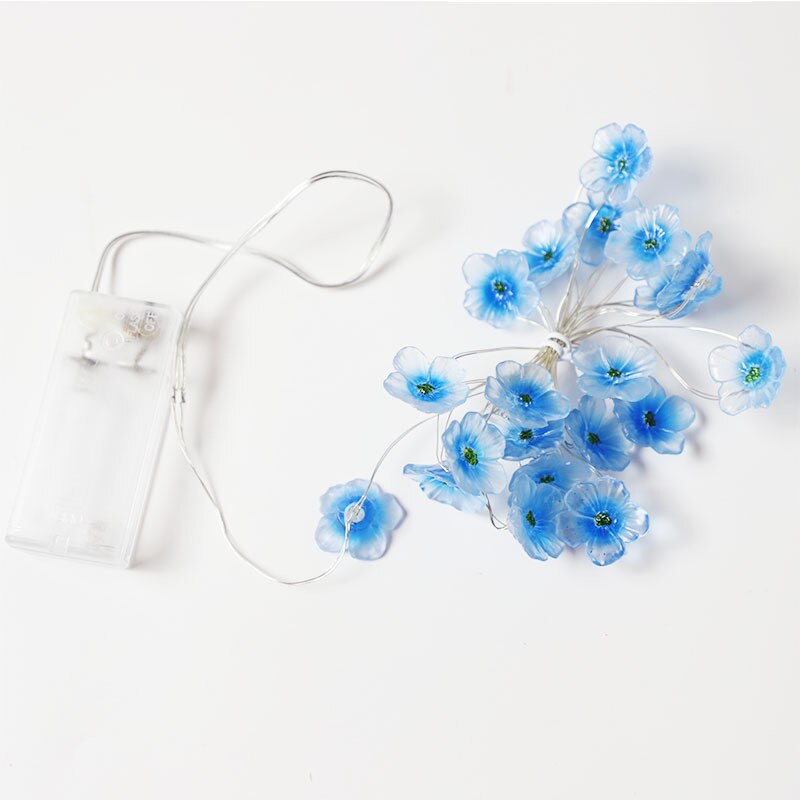 LED Battery Light String Peach Flower Lamp Christmas Outdoor Garden Decoration Flower Shape Flashing Light Peach Flower Lamp