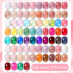 YICKYUE  -  10ml Jelly Gel Nail Polish Crystal Translucen Soak Off Semi-Permanent Varnish Base Top Coat Glitter Sequins Manicure