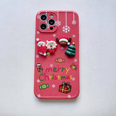 Christmas gitf Santa claus tree cute cartoon phone case for iphone 13 mini 12 11 pro max 7 8 plus x xr xsmax 3d cover capa