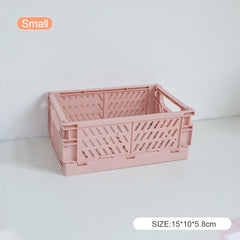 W&G Ins Kawaii Desktop Folding Storage Basket Sundry Toys Snack Box Dormitory Artifact Storage Basket 2021 New