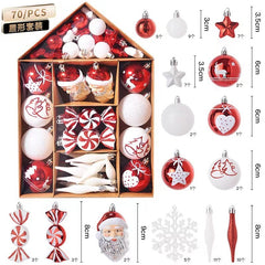 Yickyue 70 Pcs Christmas Ornaments Christmas Ball Set Xmas Tree Hanging Pendants Navidad Noel Decoration Home New Year Gifts 2023