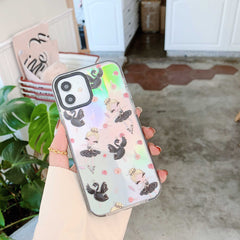 Ballet girl and rose deer cute phone case clear silicone cover For iphone xr xs max x 11 pro max 12 mini high quality capa shell