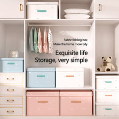 Big Size Foldable Clothes Storage Bins with Lid Clothes Storage Box Closet Organizer Home Container Kids Toys Fabric Organizer