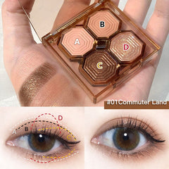 Yickyue 4 Colors Bright Gemstone Eyeshadow Palette Girl Gift Pearly Matte Nude Eye Shadow Waterproof Sweatproof Lasting Makeup Cosmetic