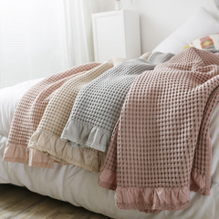 Yickyue Lamb Cashmere Chessboard Fleece Blankets Warm Soft Double Layer Plaid Sofa Throw Blanket INS Nordic Sofa Bed Bedspread Blanket