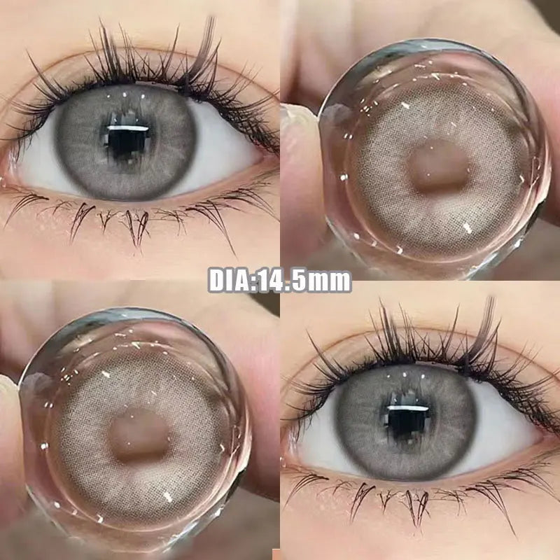YICKYUE  -  Color contact lenses with grade 14.5MM Blue grey 1 year use contacts for women students cosplay  cosmetics contact lenses WT:40%