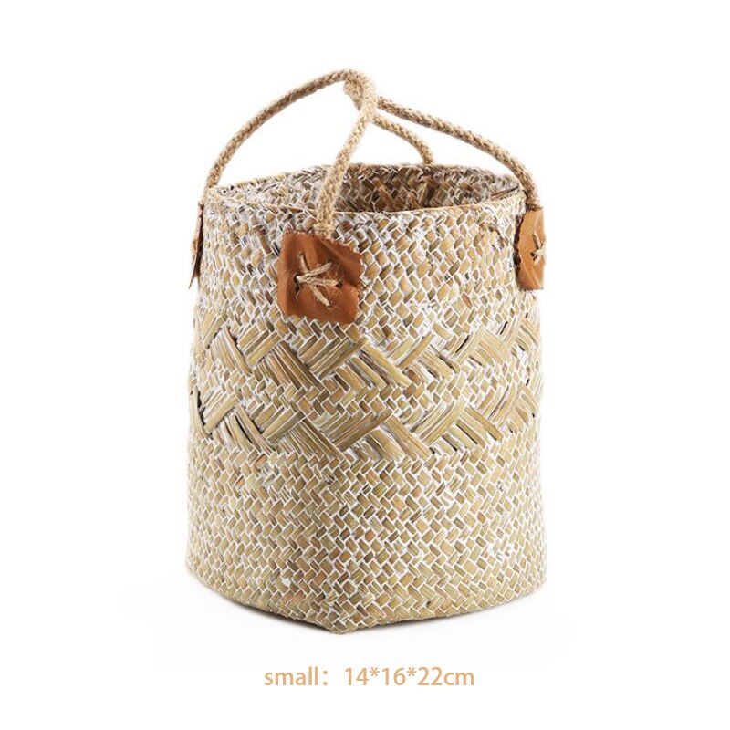 Handmade Weave Rattan Storage Basket Garden Flower Pots Indoor Planter Home Organizer Bag Decoration Supplies Wall Flower Basket