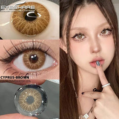 YICKYUE  -  1 Pair New Natural Colored Contact Lenses for Eyes Blue Lenses Green Eye Lenses Brown Lenses Yearl Gray Contact Lenses