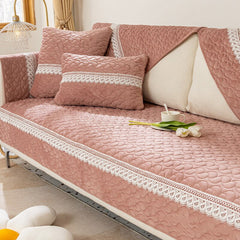 Crystal Velvet Sofa Covers Universal Non-slip Corner Sofa Covers For Living Room Winter Plush Chair Couch Cushion Towel Seat Pad